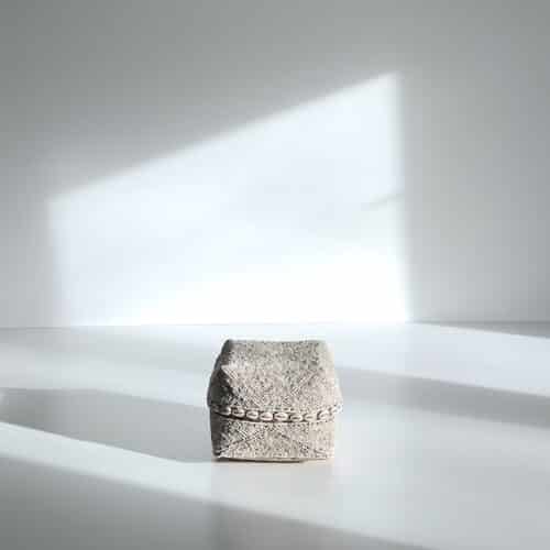 Bali perle æske med konkylier - beige H13 cm