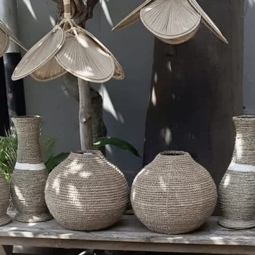 Bali seagrass kurvevase - H40 cm