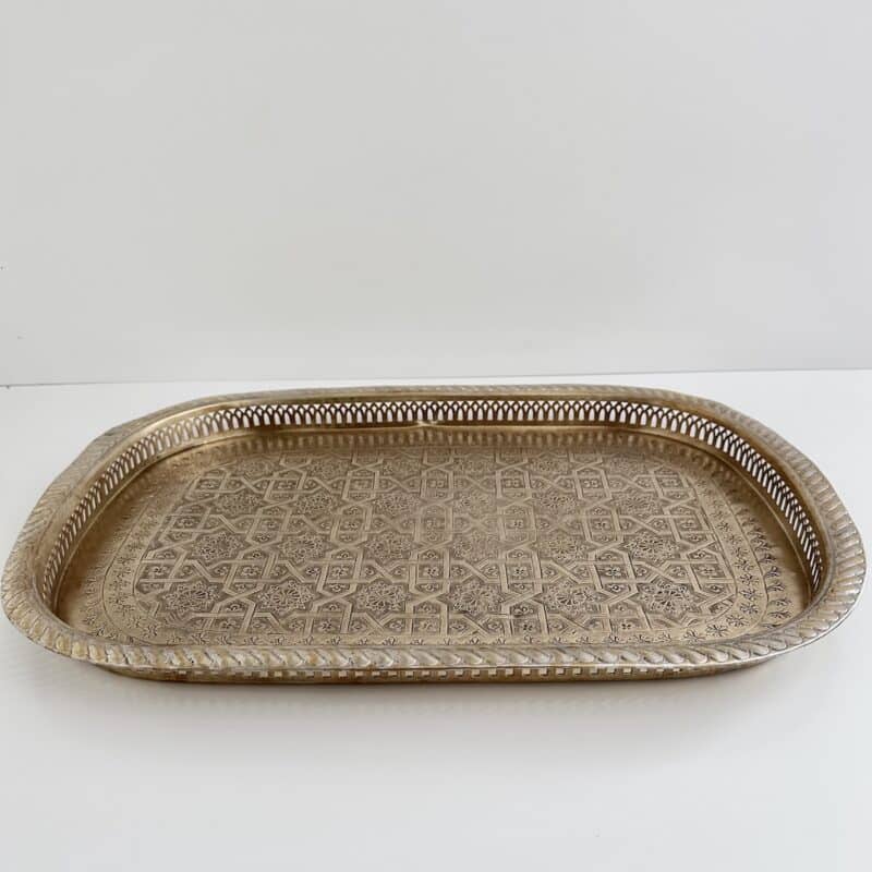 Marokkansk vintage bakke messing m/logo - square