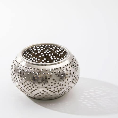 Fyrfadsstage Bougie 1001 Nat - Ø10 x H8 cm - forsølvet