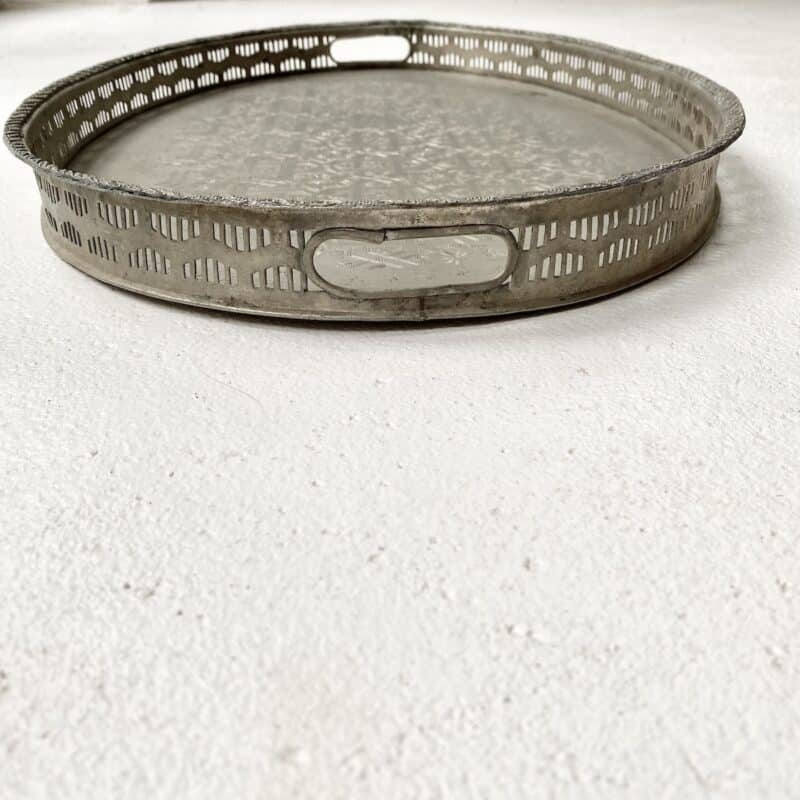 Serveringsbakke oval m/ logo - nysølv - vintage - Billede 2