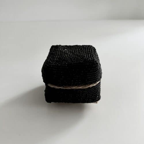 Bali perleæske square mini H8 cm - sort