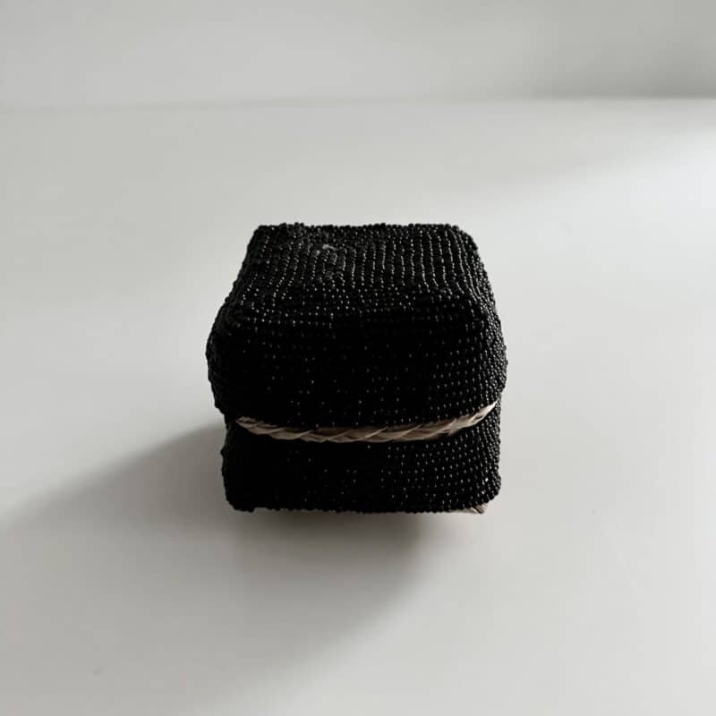 Bali perleæske square mini H8 cm - sort