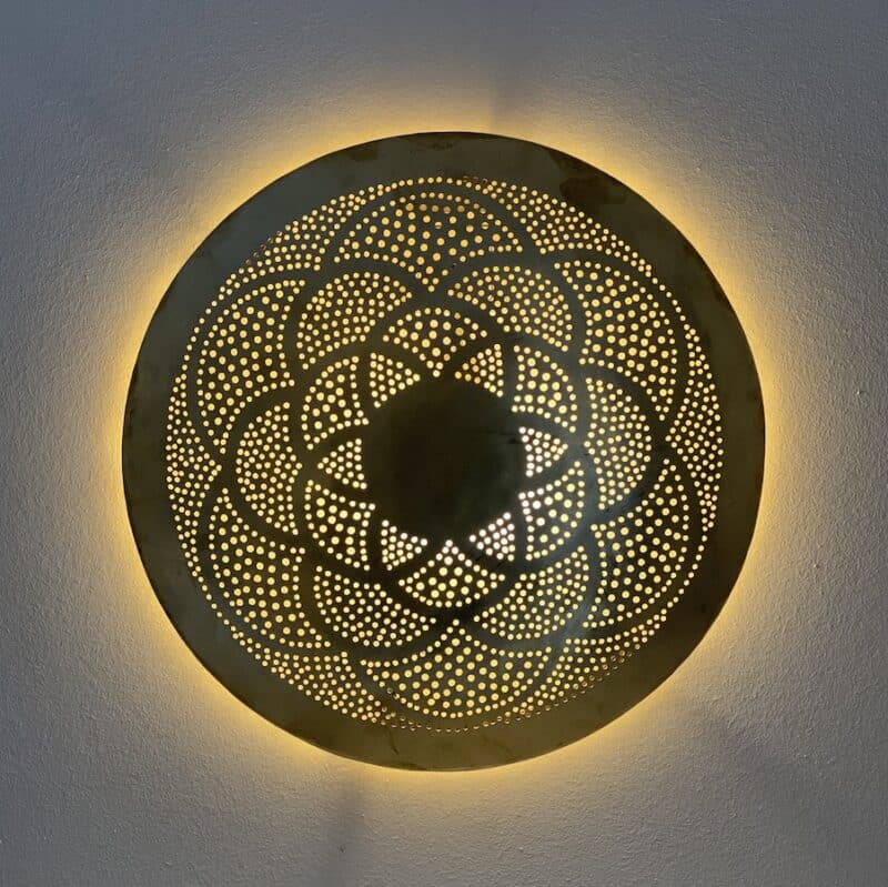 Marokkansk lampeskærm - 1001 nat eclipse - Ø40 messing