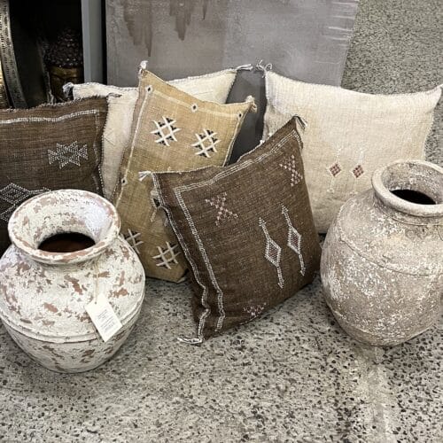 Pudebetræk Sabra kaktussilke - brun assorterede - 45 x 45 cm