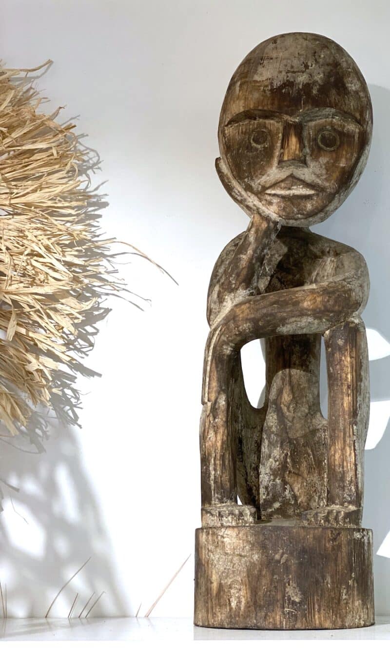Træ skulptur - The Bali Thinker H50 cm - Billede 3
