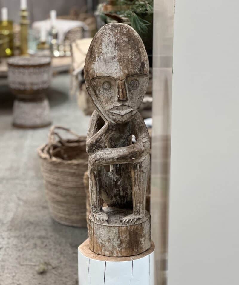 Træ skulptur - The Bali Thinker H60 cm - Billede 2
