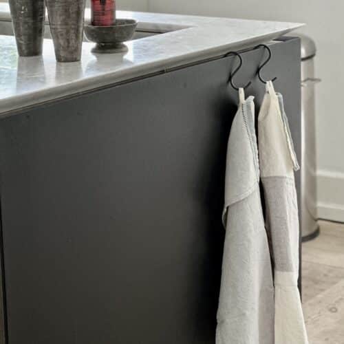 Viskestykke hør/bomuld - Pano grå og blå