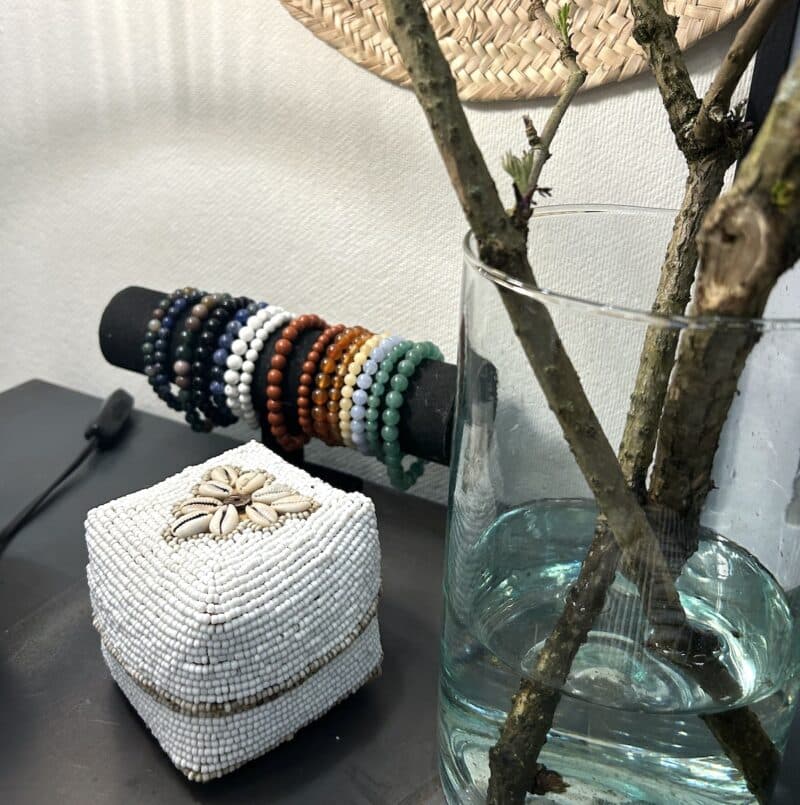 Bali perleæske square mini - hvid shells