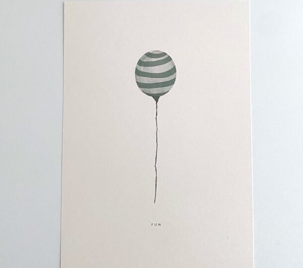 post kort og A5 plakat med illustration
