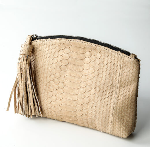 Håndtaske python skind - creme - Kundalini Beauty Clutch
