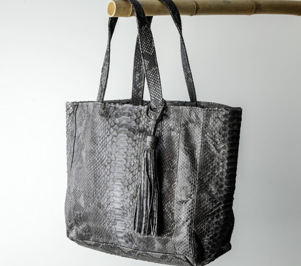 kundalini big shopper bag python skin - grå