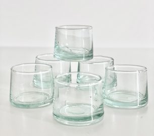 le verre snaps og vandglas fyrfadssstage