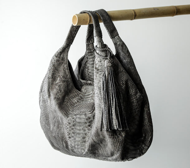 rapsody taske python skind - grå - kundalini