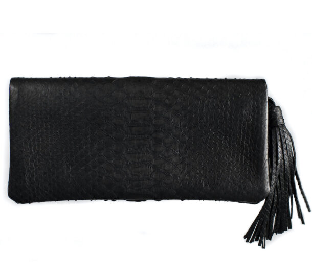 lille håndtaske i sort læder